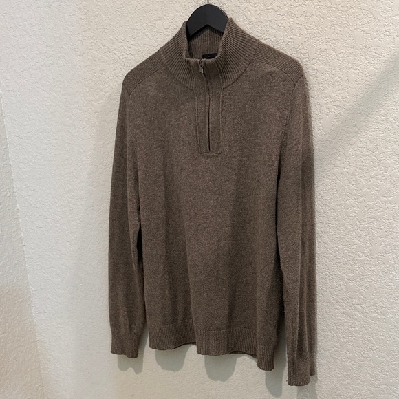 J Crew Men's Brown Half-Zip Sweater slim Large - Picture 3 of 10